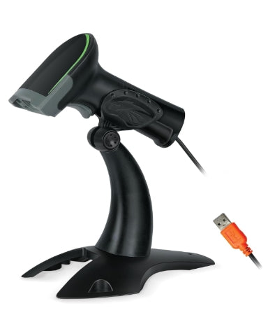 FINGERS 2D-QuickScan W9 USB Wired Barcode Scanner (Reads 1D/2D Codes | Scan Rate: 200 scans/sec | Quick Scan & CMOS Image Technology | Ergonomic Design with U-Shaped LED Indicator)