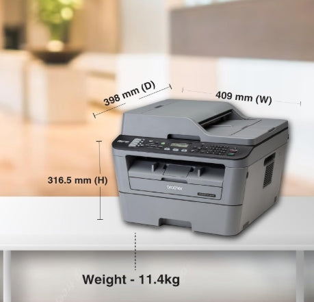 Brother MFC L2701DW Wi-Fi Auto Duplex Laser Printer with 30 PPM Print Speed, Multifunction Print Scan Copy Fax, ADF, 2 in 1 ID Copy Button, 2-line LCD Display, 250 Sheets Tray