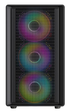 FINGERS QuikFINGERS BlazeBolt F4 Gamming  MicroATX PC Cabinet - M-ATX/Mini-ITX, Toughened Glass Panel, 4 Bundled 120mm Multi-Colour RGB Fans, Dual-Chamber, Magnetic Dust Filters, High Airflow & Water Cooling Support