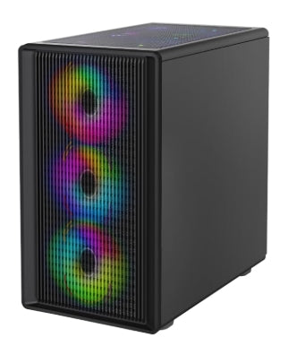 FINGERS QuikFINGERS BlazeBolt F4 Gamming  MicroATX PC Cabinet - M-ATX/Mini-ITX, Toughened Glass Panel, 4 Bundled 120mm Multi-Colour RGB Fans, Dual-Chamber, Magnetic Dust Filters, High Airflow & Water Cooling Support