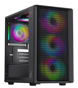 FINGERS QuikFINGERS BlazeBolt F4 Gamming  MicroATX PC Cabinet - M-ATX/Mini-ITX, Toughened Glass Panel, 4 Bundled 120mm Multi-Colour RGB Fans, Dual-Chamber, Magnetic Dust Filters, High Airflow & Water Cooling Support
