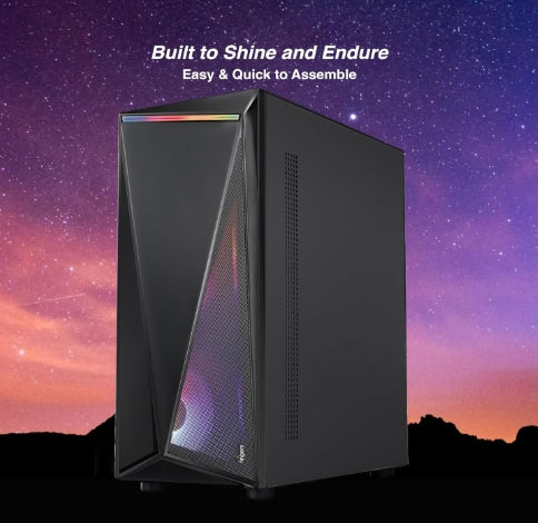 FINGERS NovaRay Full ATX PC Cabinet with Dual Chamber Design, 3 ARGB Fans of 12 cm Massive ARGB Fans for Superior Cooling & Performance, Toughened Glass Side Panel, Magnetic Dust Filter