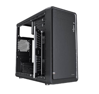 FINGERS Opulent Micro ATX Cabinet with 2 x USB 2.0, 1 x USB 3.0,  HD Audio & Mic In ports & SMPS (Black)