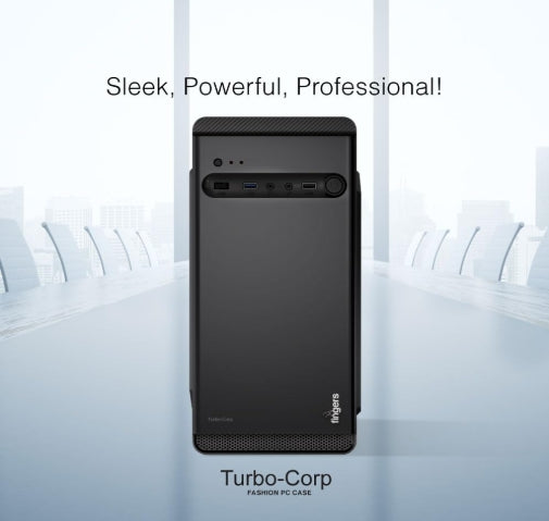FINGERS Turbo-Corp Micro ATX Cabinet with  2 x USB 2.0, HD Audio, and Mic-In ports with SMPS