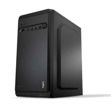FINGERS Turbo-Corp Micro ATX Cabinet with  2 x USB 2.0, HD Audio, and Mic-In ports with SMPS
