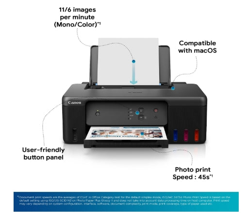 Canon PIXMA MegaTank G1730 Single Function (Print only) Inktank Color Printer with Small Size Ink Bottles for Home/Office