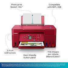 Canon PIXMA MegaTank G3770 Red All-in-one Wi-Fi Inktank Colour Printer for Home & Office with 2 Year Warranty