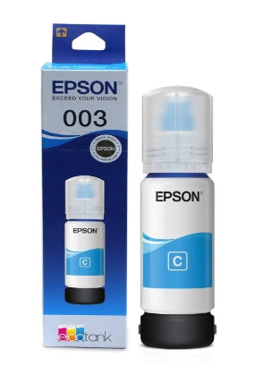 Epson 003 Ink Bottle (Cyan), Compatible with :L3110 /L3101/ L3150 / L4150 / L4160 / L6160 / L6170 / L6190 Printer Models
