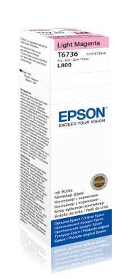 Epson 673 Light  Magenta Light Ink Bottle (Magenta) - 70 ml Compatible Printer Models: Epson L805/L850/L1800/L810/L800