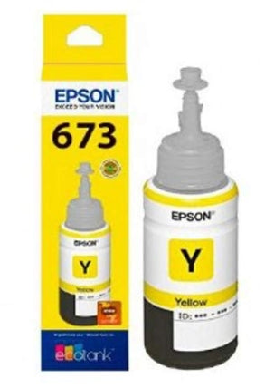 Epson 673 Yellow Ink Bottle (Yellow) - 70 ml Compatible Printers : L 800/L 805/L 810/L 850/L 1800