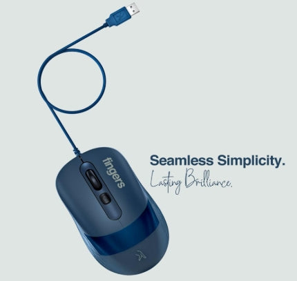 FINGERS SuperHit Wired Optical Mouse  (USB 2.0, Royale Blue) 3Yr Warranty