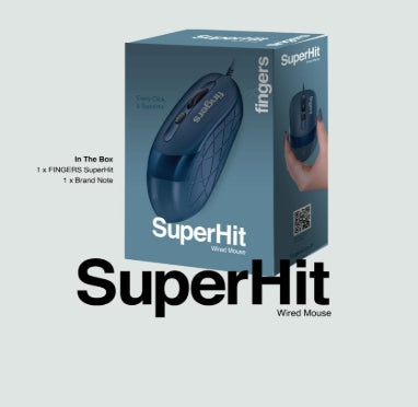 FINGERS SuperHit Wired Optical Mouse  (USB 2.0, Royale Blue) 3Yr Warranty