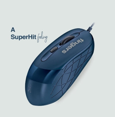 FINGERS SuperHit Wired Optical Mouse  (USB 2.0, Royale Blue) 3Yr Warranty