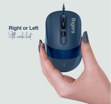 FINGERS SuperHit Wired Optical Mouse  (USB 2.0, Royale Blue) 3Yr Warranty
