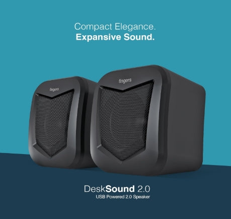 FINGERS FunBeats USB Multimedia Speaker (6 W 2.0 Channel | Volume Controller | Powerful Bass | Black Standard)