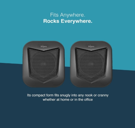 FINGERS FunBeats USB Multimedia Speaker (6 W 2.0 Channel | Volume Controller | Powerful Bass | Black Standard)
