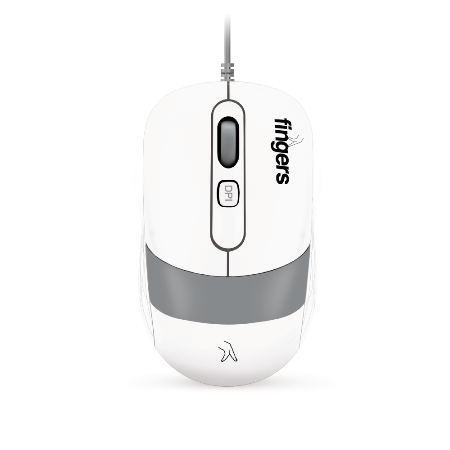 FINGERS Velvet Combo Rangeela Series Wired Deskset (Mouse + Keyboard) (Optical Technology, 12 Quick Soft-Touch Media Controls for Instant Access & Rupee Key) (Pearl Grey + White)