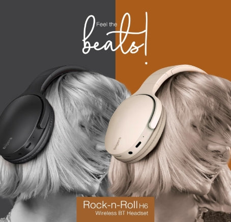 FINGERS Rock-N-Roll H2 Bluetooth Wireless On-Ear Headset with Mic (Multi-Function)