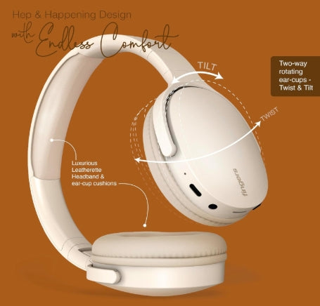 FINGERS Rock-N-Roll H2 Bluetooth Wireless On-Ear Headset with Mic (Multi-Function)
