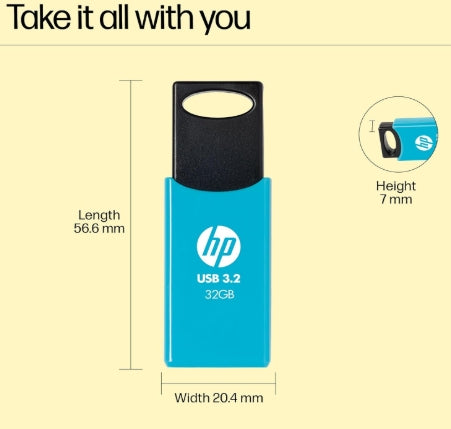 HP 712 w 128 GB USB 3.2 Flash Drive- Blue