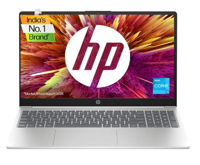 HP 15, 13th Gen Intel Core i3-1315U Laptop (8GB DDR4, 512GB SSD) Anti-Glare, Micro-Edge, 15.6"/39.6cm, FHD, Win 11, MSO 21, Silver, 1.59kg, Intel UHD Graphics, 1080p FHD Camera, fd0186tu