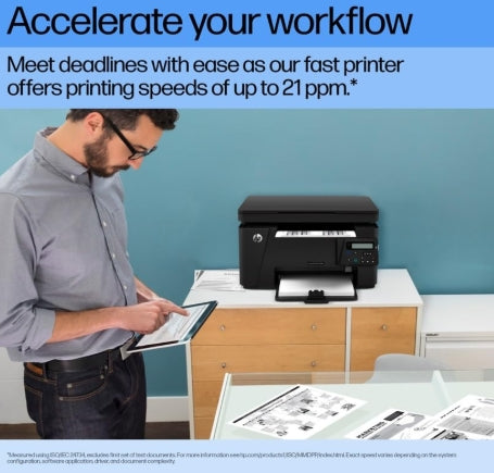 HP LaserJet Pro MFP M126nw plus Printer with Print, scan, copy & Wi-fi high-quality black and white documents efficiently with this hassle-free, compact laser printer.