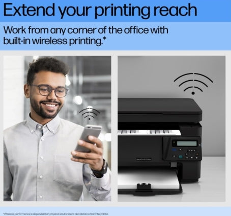 HP LaserJet Pro MFP M126nw plus Printer with Print, scan, copy & Wi-fi high-quality black and white documents efficiently with this hassle-free, compact laser printer.