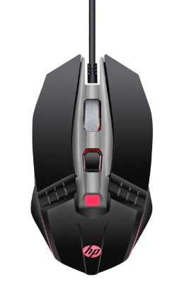 HP M270 Backlit USB Wired Gaming Mouse with 6 Buttons, 4-Speed Customizable 2400 DPI, Ergonomic Design, Breathing LED Lighting, Metal Scroll Wheel, Light weighted / 3 Years Warranty (7ZZ87AA), Black