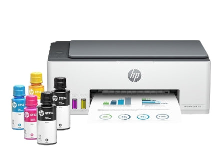 HP Smart Tank 520 All-in-one Colour Printer with 1 Extra Black Ink Bottle (Up to 8000 Black and 6000 Colour Prints) and 1 Year Extended Warranty with PHA Coverage. Print, Scan & Copy for Office/Home