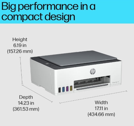 HP Smart Tank 520 All-in-one Colour Printer with 1 Extra Black Ink Bottle (Up to 8000 Black and 6000 Colour Prints) and 1 Year Extended Warranty with PHA Coverage. Print, Scan & Copy for Office/Home
