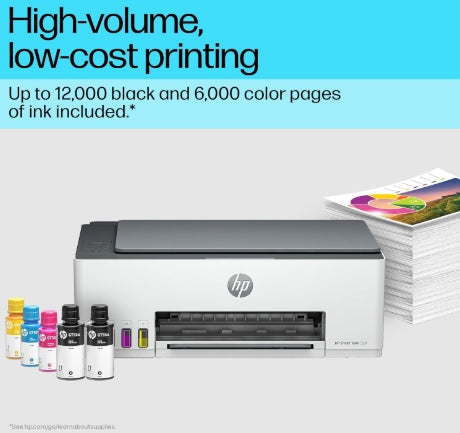 HP Smart Tank 520 All-in-one Colour Printer with 1 Extra Black Ink Bottle (Up to 8000 Black and 6000 Colour Prints) and 1 Year Extended Warranty with PHA Coverage. Print, Scan & Copy for Office/Home