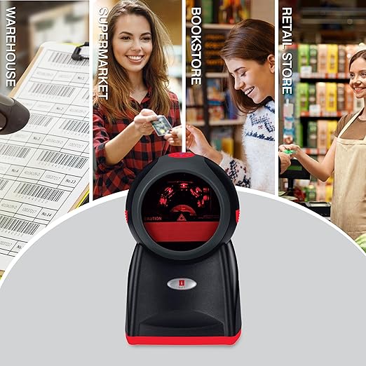 iBall Omni 20, Plug n Play USB 2.0,Omni-Directional Barcode Scanner, Advanced Decoding Technology, Durable, Decodes 1D Barcodes Quickly, Black
