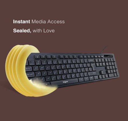FINGERS ButterClicks Wired Multimedia Keyboard (Compatible with Windows, macOS, Linux | 12 Quick Soft-Touch Media Controls | 104 Keys