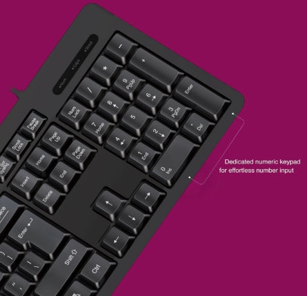 FINGERS FabClicks Multimedia USB Keyboard (104 Keys, Special Dual-Tone Soft Keys, 10 Million Life Cycles, Compatible with Windows, macOS & Linux)
