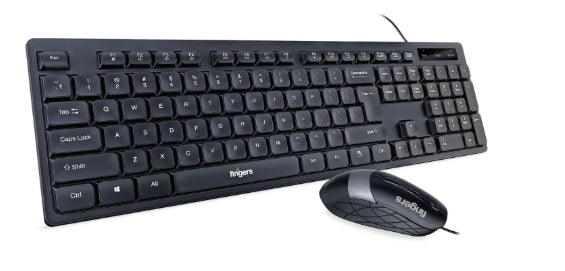 FINGERS Cheesy Combo With Wired Mouse & Wired USB Standard Multi-device Keyboard Compatible with Desktop, Laptop, Mac