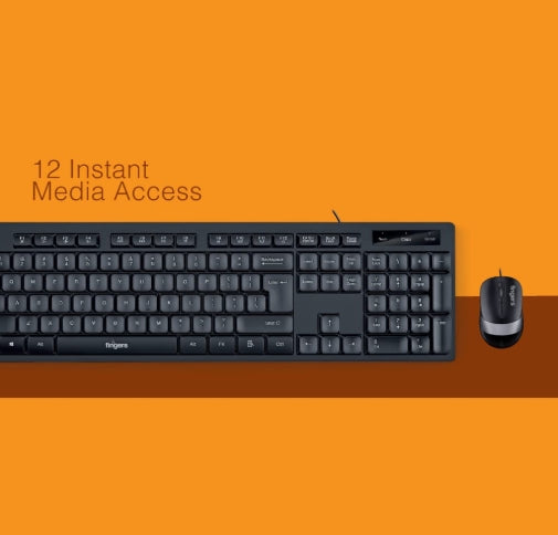 FINGERS Cheesy Combo With Wired Mouse & Wired USB Standard Multi-device Keyboard Compatible with Desktop, Laptop, Mac