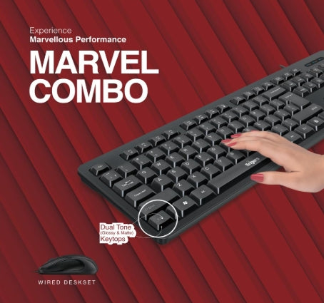FINGERS Marvel Combo With Wired Mouse & Wired USB Standard Keyboard Compatible with Desktop, Laptop, Tablet, iPad, Mac