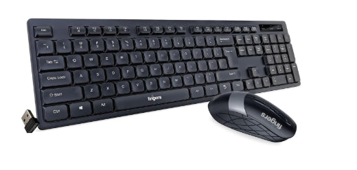 FINGERS AeroClicks Combo Wireless Keyboard and Mouse Set (Optical | 2.4 GHz Nano USB Receiver | Smart Link Auto-Connect | Windows®, macOS, Linux Compatible