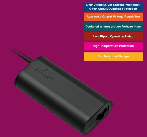 FINGERS FL-65W Laptop Power Adapter with 65 W Fast Charging (for Asus Laptops with DC Pin 4.0 x 1.35 mm With Power cord