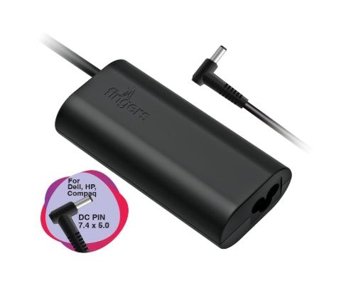 FINGERS FL-65W Laptop Adapter For Dell & HP Compaq DC PIN 7.4 x 5.0 mm 65 W Adapter with Power Cord Included