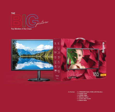FINGERS 46.99 cm (18.5 inch) HD IPS Panel Monitor (Satin-1859)  (Response Time: 14 ms, 175 Hz Refresh Rate)