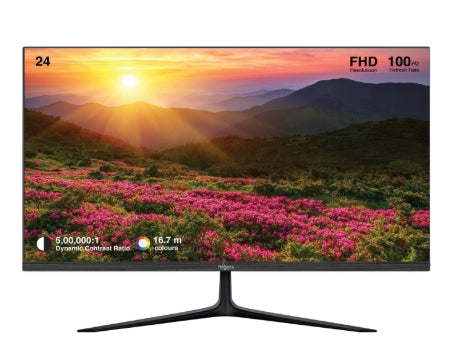 FINGERS LED Monitor (Satin-2400, Black) [23.8 (60.47 cm) FHD (1920x1080 px) Ultra-Slim & Frameless 16.7 m Colours Wall Mountable VGA, HDMI Port- 3 Yrs on sight Warranty