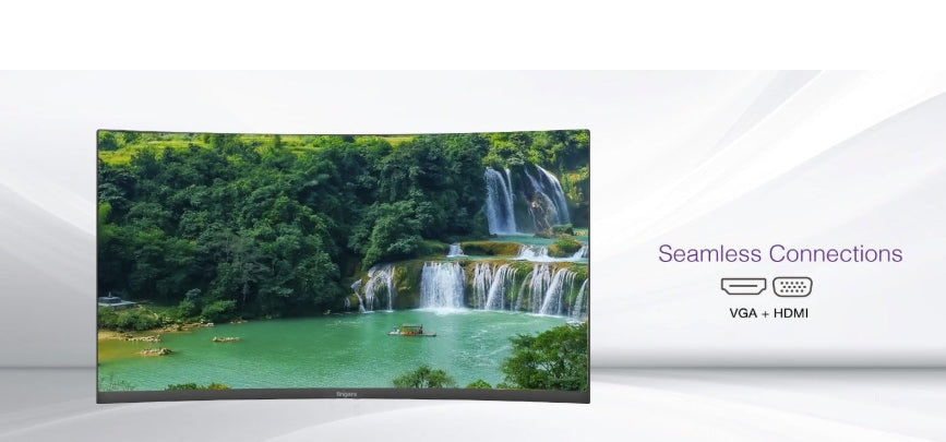 FINGERS Monitor 24" Satin-2421 Curved TFT LCD VA (23.81, 60 cm) with 1920 x x1080 FHD Resolution, Ultra-Slim Design, VGA + HDMI, Wall mountable, 100 Hz Refresh Rate, 200-250 nits Brightness 3Yrs Warranty