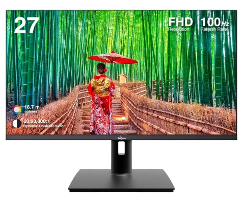 FINGERS Satin-2722 LED Monitor (27 Screen Size, 1920 x 1080 IPS FHD Resolution, Low Power Consumption, Anti-Glare Screen Display, HD Interface )+VGA