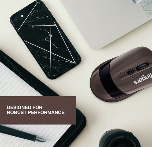 FINGERS AeroGrip Wireless Mouse with 2.4 GHz (Compatible with Windows, Mac & Linux | Ambidextrous) USB Receiver