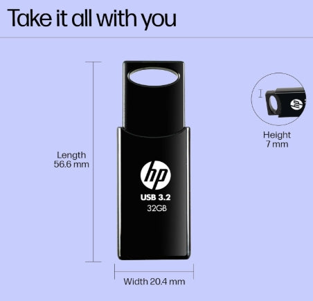 HP 712 w 32 GB USB 3.2 Flash Drive- Black