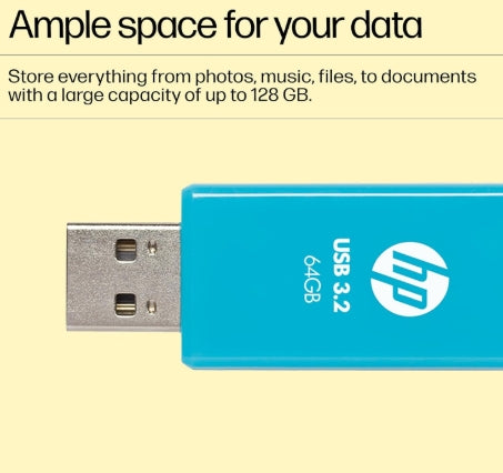 HP 712 w 64 GB USB 3.2 Flash Drive- Blue