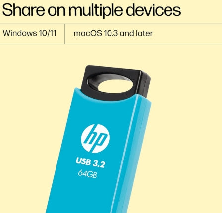 HP 712 w 64 GB USB 3.2 Flash Drive- Blue