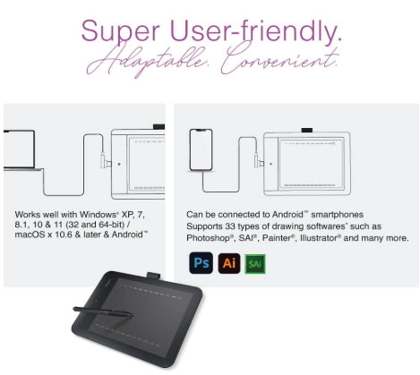 FINGERS ArtisticSoul 806 6 x 8 inch Graphics Tablet Connectivity - USB