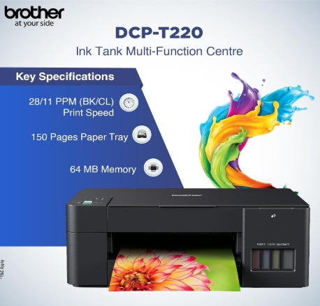 Brother DCP-T220 All-in One Ink Tank Multi-function Color Printer